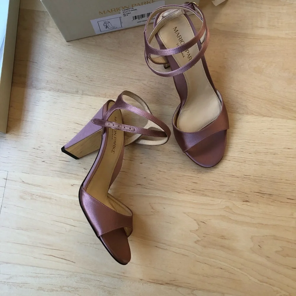 Marion Parke Loretta rose pink satin heels - Picture 5 of 8